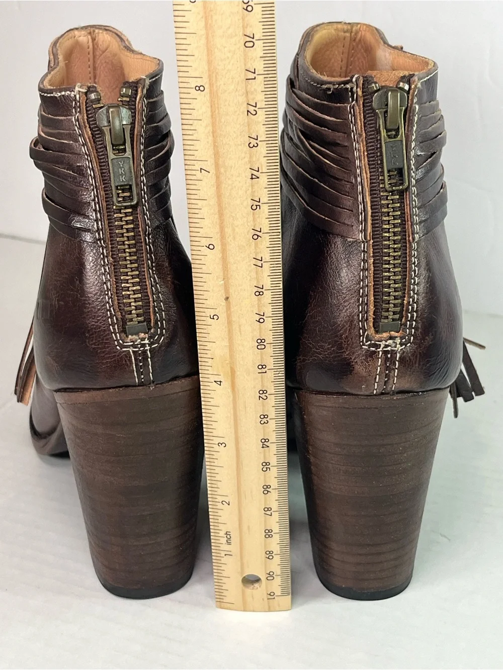 Bed Stu Onset Olivia Peep Toe Fringe Booties - Picture 4 of 9